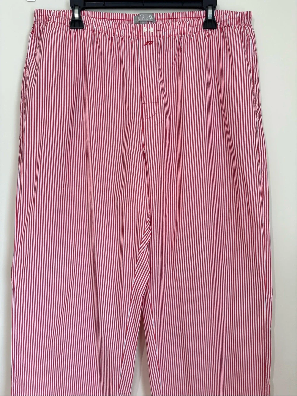 J.Crew Men's XL Red & White Striped Straight Leg Relaxed Pull On Lounge Pants